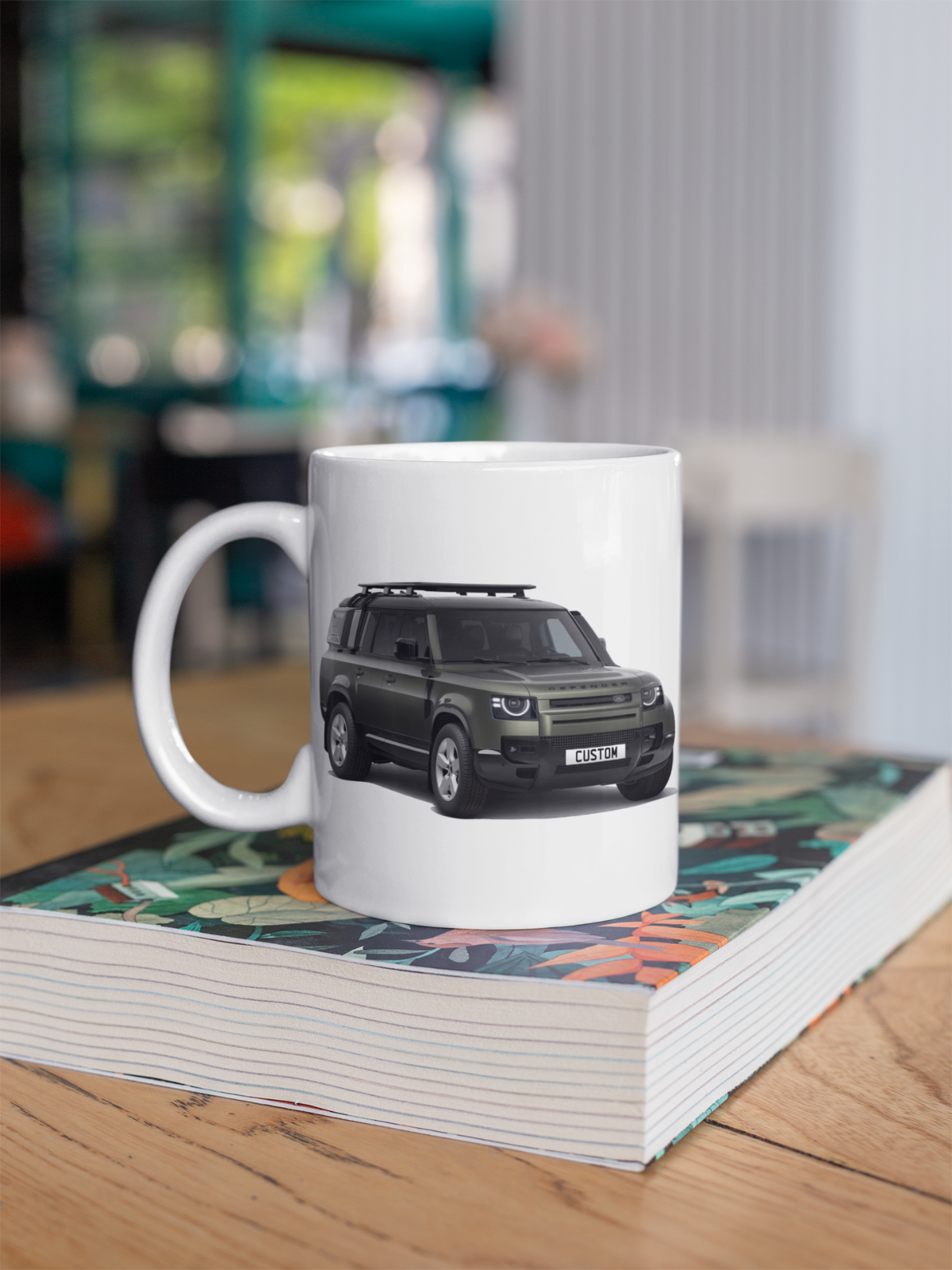 Personalised Land Rover Defender 130 Black Exterior Mug Gift Colour Choice