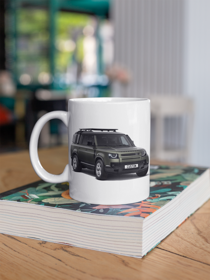 Personalised Land Rover Defender 130 Black Exterior Mug Gift Colour Choice