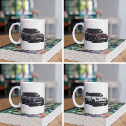 Personalised Land Rover Defender 130 Outbound Coffee Mug Gift Colour Choice