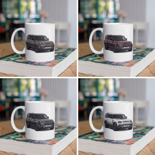 Personalised Land Rover Defender 130 Outbound Coffee Mug Gift Colour Choice