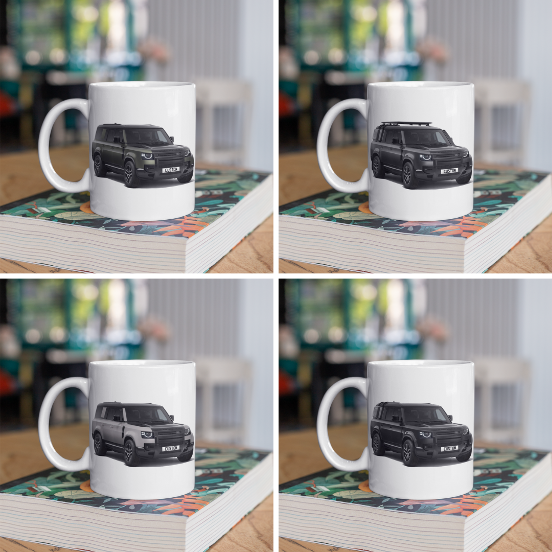 Personalised Land Rover Defender 130 X Coffee Mug Gift Colour Choice FAST POST