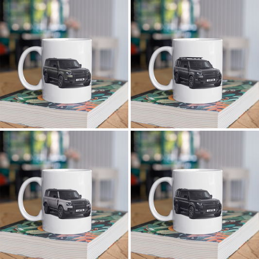 Personalised Land Rover Defender 130 X Coffee Mug Gift Colour Choice FAST POST
