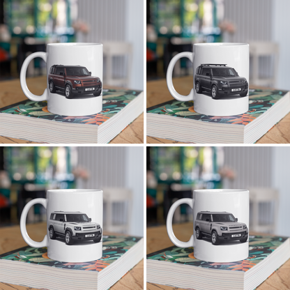 Personalised Land Rover Defender 130 Black Exterior Mug Gift Colour Choice