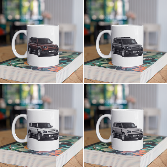 Personalised Land Rover Defender 130 Black Exterior Mug Gift Colour Choice