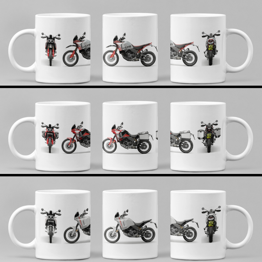 Personalised Ducati DesertX / Rally / Discovery Motorcycle Mug - Choose Model