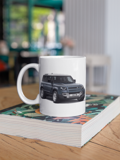 Personalised Land Rover Defender 90 County Exterior Mug Gift - Colour Choice