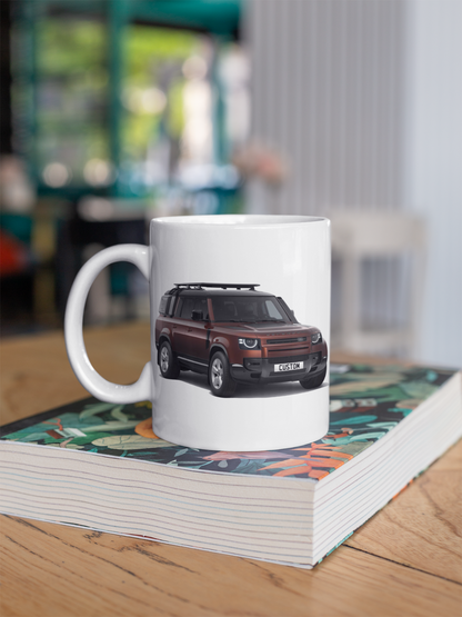 Personalised Land Rover Defender 130 Coffee Mug Gift Colour Choice FAST POST