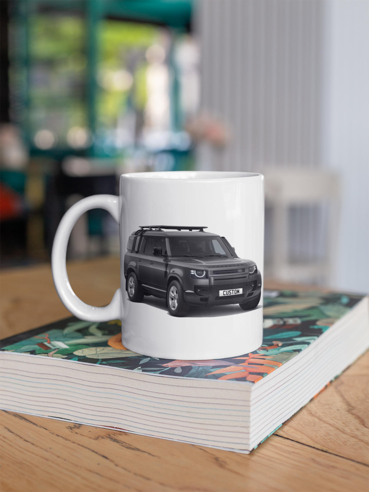 Personalised Land Rover Defender 130 Black Exterior Mug Gift Colour Choice