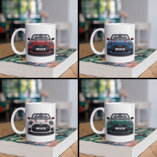 Personalised Mini John Cooper Works Convertible Coffee Mug Gift - Choose Colour