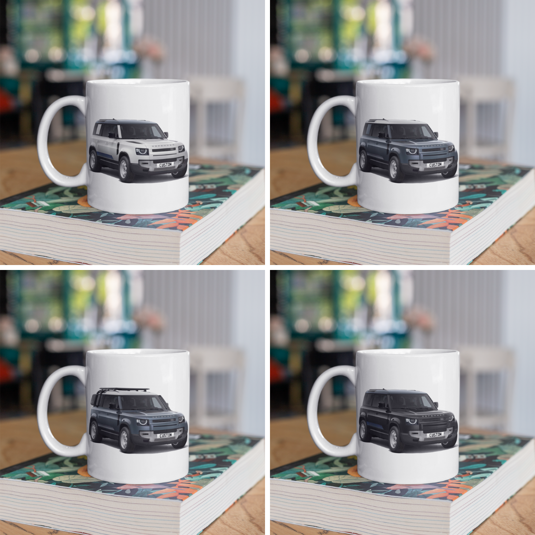 Personalised Land Rover Defender 110 County Exterior Mug Gift - Colour Choice