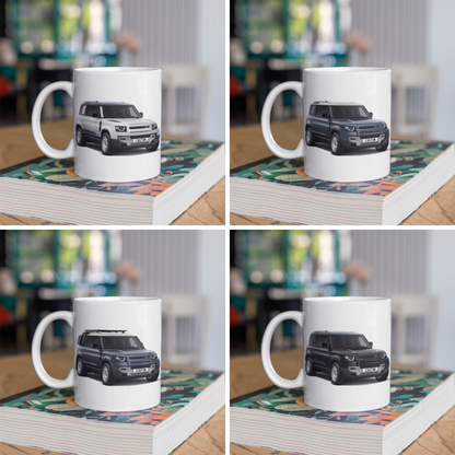 Personalised Land Rover Defender 110 County Exterior Mug Gift - Colour Choice