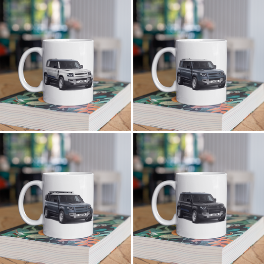 Personalised Land Rover Defender 110 County Exterior Mug Gift - Colour Choice