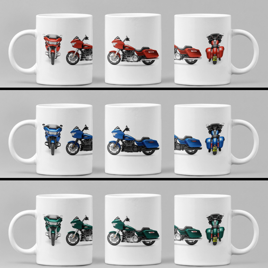 Personalised Harley Davidson CVO Road Glide 2024 Motorcycle Mug - Colour Choice