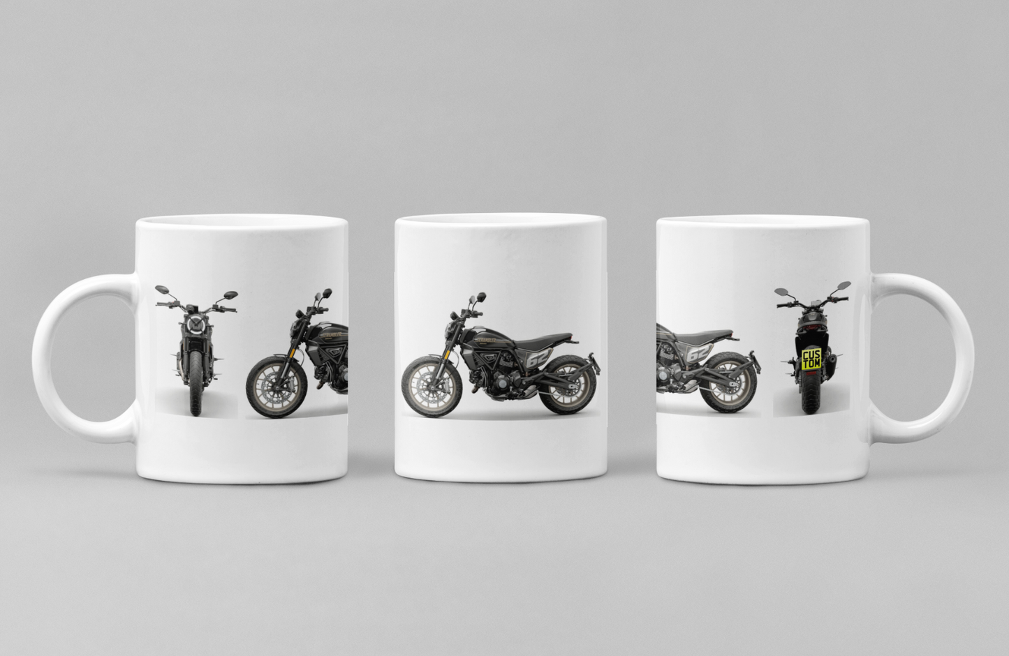 Personalised Ducati Scrambler Motorcycle Coffee Mug - Choose Model & Colour