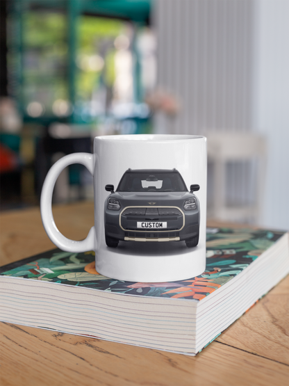 Personalised All Electric Mini Countryman Exclusive Mug Gift - Choose Colour