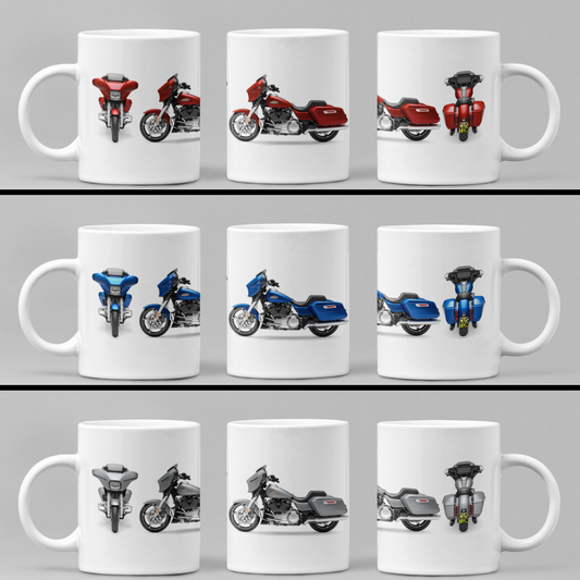 Personalised Harley Davidson Motorcycle Street Glide 2025 Mug Colour Choice