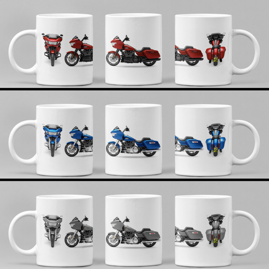 Personalised Harley Davidson Motorcycle Road Glide 2025 Coffee Mug Colour Choice