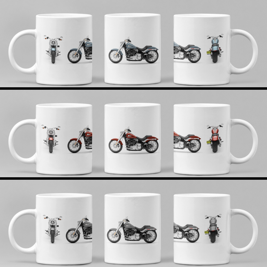 Personalised Harley Davidson Fat Boy 2024 Motorcycle Mug - Colour Choice