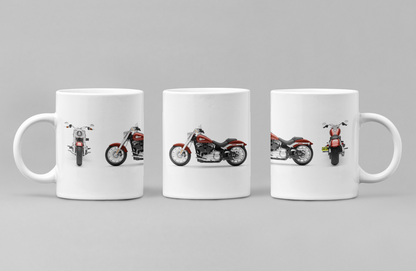 Personalised Harley Davidson Fat Boy 2024 Motorcycle Mug - Colour Choice
