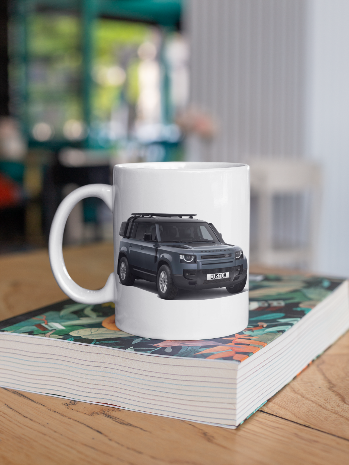 Personalised Land Rover Defender 110 Black Exterior Mug Gift Colour Choice