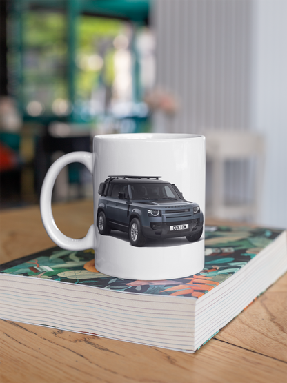 Personalised Land Rover Defender 110 Black Exterior Mug Gift Colour Choice
