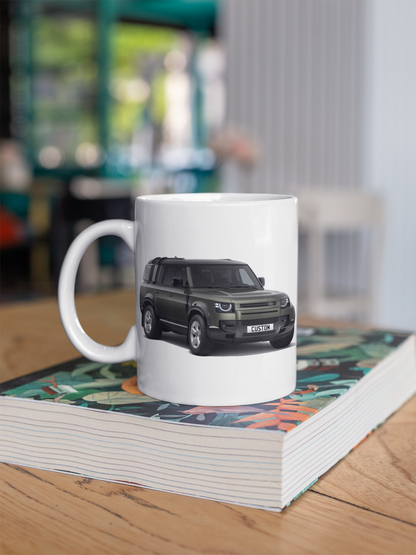 Personalised Land Rover Defender 130 Coffee Mug Gift Colour Choice FAST POST