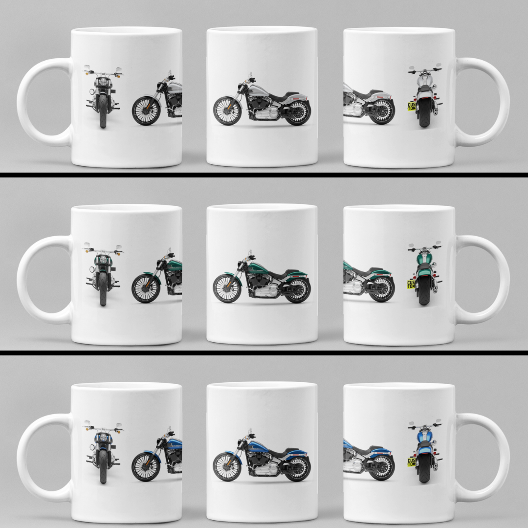Personalised Harley Davidson Breakout 2024 Motorcycle Coffee Mug - Colour Choice