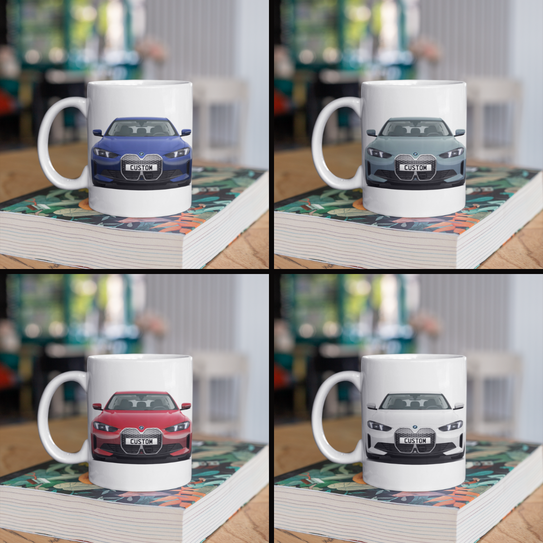 Personalised BMW i4 Sport Coffee Mug Gift - Choice Colour - FAST POST
