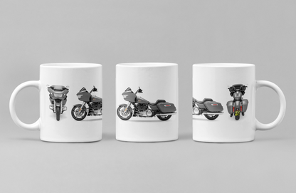 Personalised Harley Davidson Motorcycle Road Glide 2024 Coffee Mug Colour Choice
