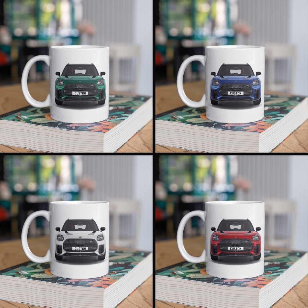 Personalised All Electric Mini Countryman Sport Mug Gift - Choose Colour