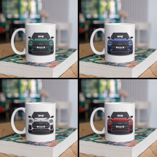 Personalised All Electric Mini Countryman Sport Mug Gift - Choose Colour