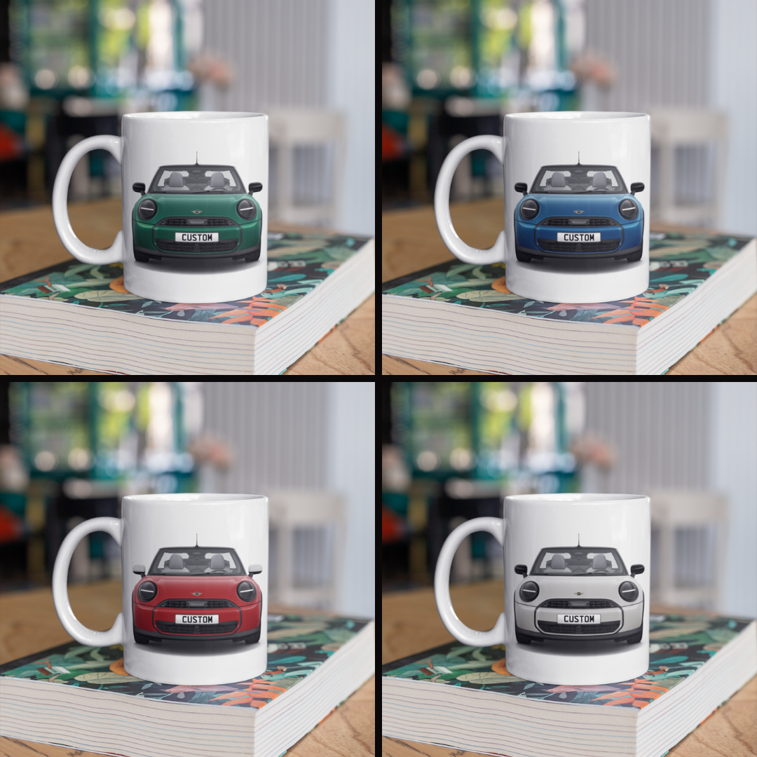 Personalised Mini Cooper Convertible C Classic Coffee Mug Gift - Choose Colour