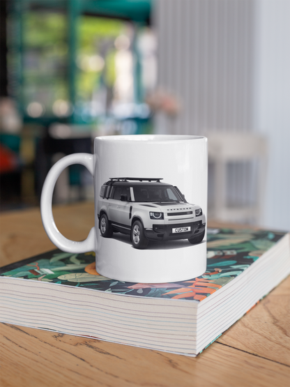 Personalised Land Rover Defender 130 Black Exterior Mug Gift Colour Choice