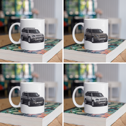 Personalised Land Rover Defender 110 Coffee Mug Gift Colour Choice FAST POST