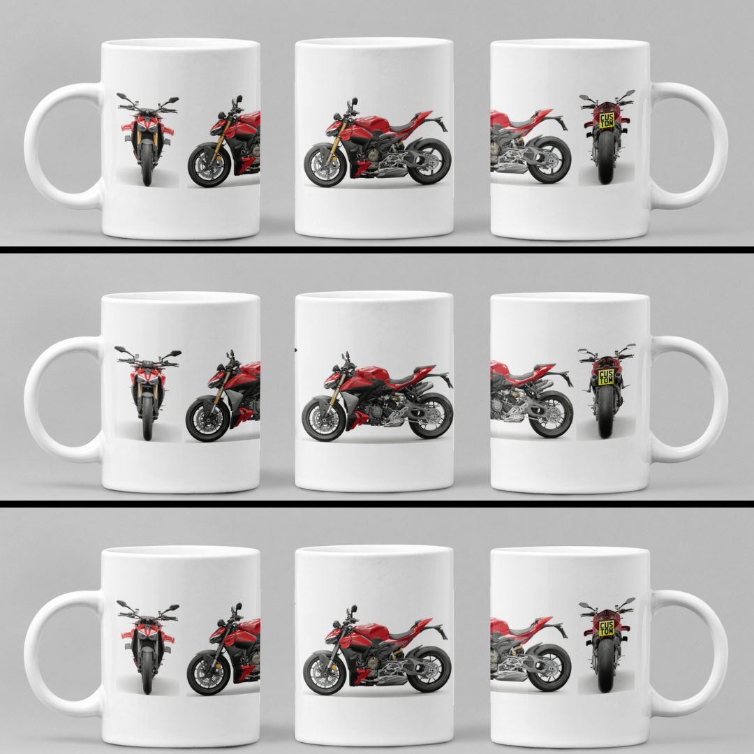 Personalised Ducati Streetfighter Motorcycle Coffee Mug - Choose Model FAST POST