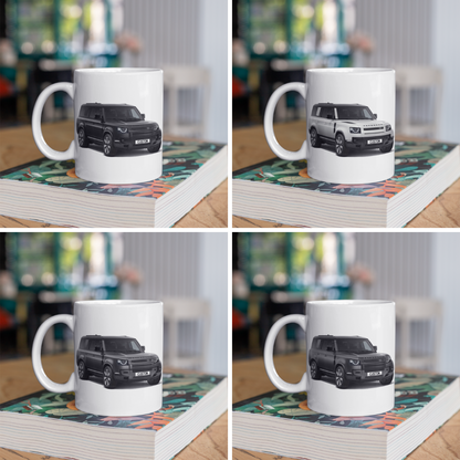 Personalised Land Rover Defender 130 V8 Coffee Mug Gift Colour Choice FAST POST