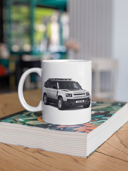 Personalised Land Rover Defender 110 Black Exterior Mug Gift Colour Choice