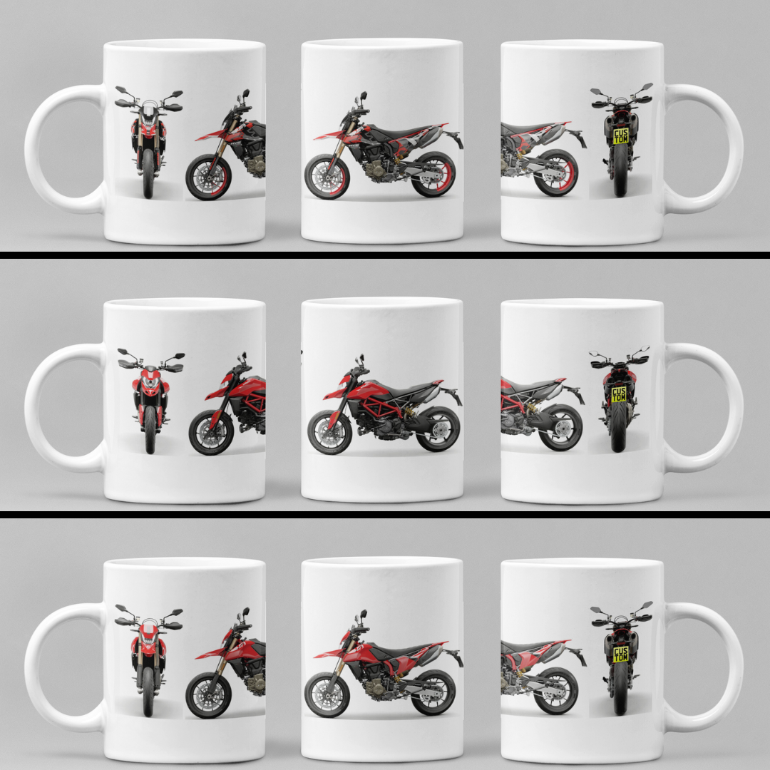Personalised Ducati Hypermotard Motorcycle Coffee Mug - Choose Model FAST POST