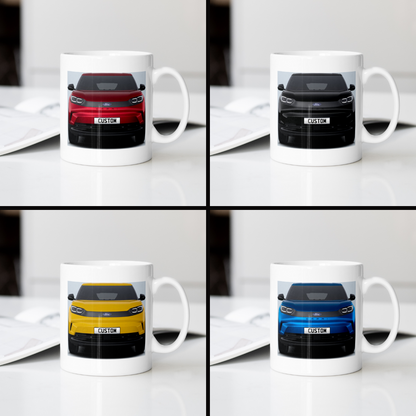 Personalised Ford All-Electric Capri Coffee Mug Gift - Choose Colour - FAST POST
