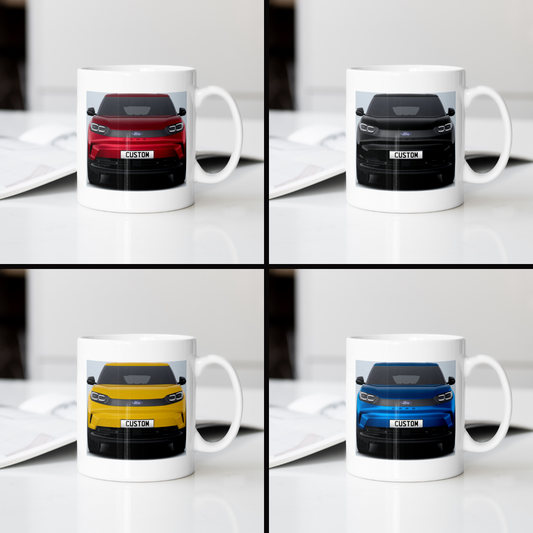 Personalised Ford All-Electric Capri Coffee Mug Gift - Choose Colour - FAST POST