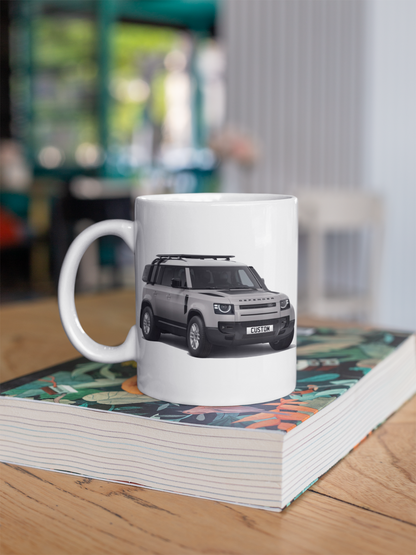 Personalised Land Rover Defender 110 Black Exterior Mug Gift Colour Choice