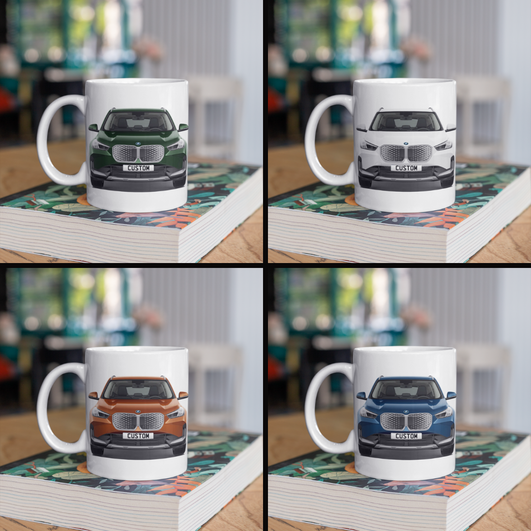 Personalised BMW iX1 xLine Coffee Mug Gift - Choice Colour - FAST POST
