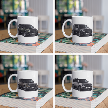 Personalised Land Rover Defender 110 X Coffee Mug Gift Colour Choice FAST POST