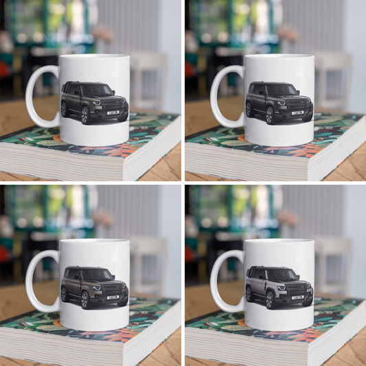 Personalised Land Rover Defender 110 X Coffee Mug Gift Colour Choice FAST POST