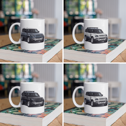 Personalised Land Rover Defender 90 County Exterior Mug Gift - Colour Choice