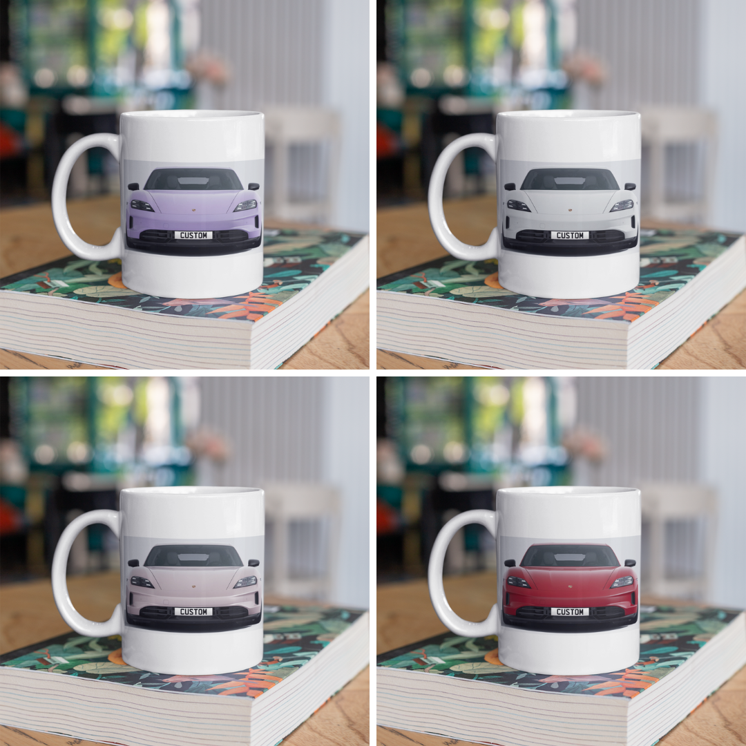 Personalised Porsche Taycan 4S Black Edition Mug