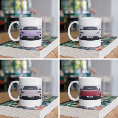 Personalised Porsche Taycan 4S Black Edition Mug