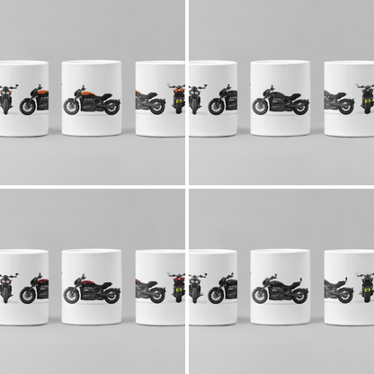 Personalised Triumph Rocket 3 Motorcycle Mug with custom number plate, white ceramic 11oz gift.