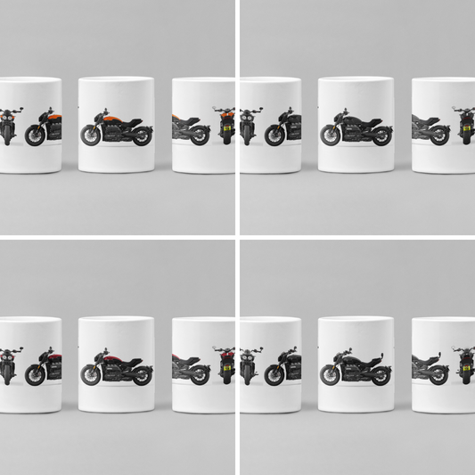 Personalised Triumph Rocket 3 Motorcycle Mug with custom number plate, white ceramic 11oz gift.