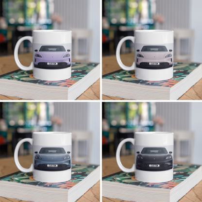 Personalised Porsche Taycan 4S Sport Turismo Black Edition Mug